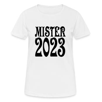Mister 2023 - Frauen T-Shirt atmungsaktiv - Weiß - Vorne - AI Model Female 172 dark (172cm)