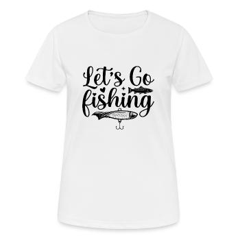 Allons pêcher - T-shirt respirant Femme - blanc - Devant - AI Model Female 172 dark (172cm)