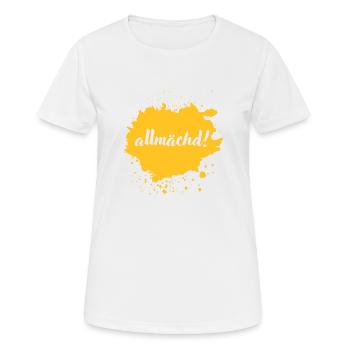 Allmächd! - franconian slang - Frauen T-Shirt atmungsaktiv - Weiß - Vorne - AI Model Female 172 dark (172cm)