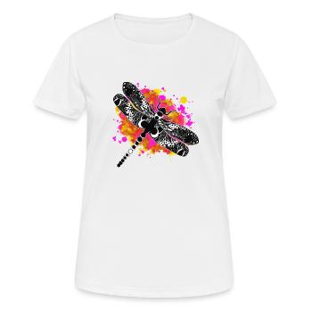 Dragonfly Encre - T-shirt respirant Femme - blanc - Devant - AI Model Female 172 dark (172cm)