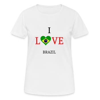 J'aime le Brésil. J'aime le Brésil - T-shirt respirant Femme - blanc - Devant - AI Model Female 172 dark (172cm)