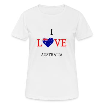 J'aime l'Australie. J'aime l'Australie - T-shirt respirant Femme - blanc - Devant - AI Model Female 172 dark (172cm)