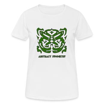 Abstrakte Symmetrie in grün, Abstrakte Symmetrie - Frauen T-Shirt atmungsaktiv - Weiß - Vorne - AI Model Female 172 dark (172cm)