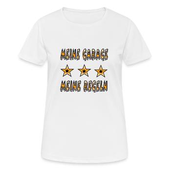 Garage - Frauen T-Shirt atmungsaktiv - Weiß - Vorne - AI Model Female 172 dark (172cm)
