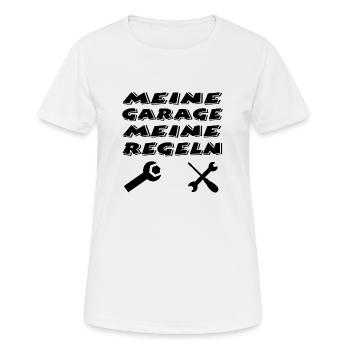 Garage - Frauen T-Shirt atmungsaktiv - Weiß - Vorne - AI Model Female 172 dark (172cm)