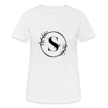 Lettre S Florale - T-shirt respirant Femme - blanc - Devant - AI Model Female 172 dark (172cm)