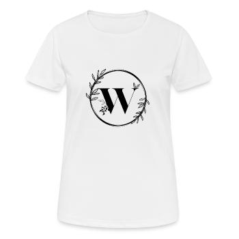 Buchstabe W Floral - Frauen T-Shirt atmungsaktiv - Weiß - Vorne - AI Model Female 172 dark (172cm)