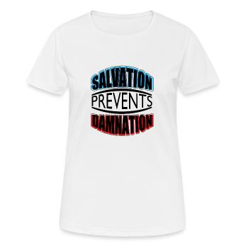 Salvation Prevents Damnation - Women's Breathable T-Shirt - white - Front - AI Model Female 172 dark (172cm)