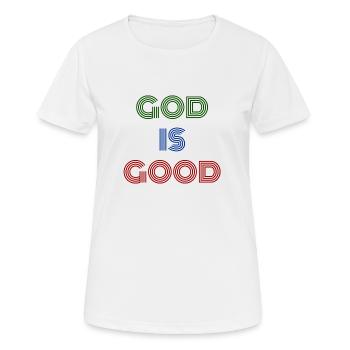 Gott ist gut. Gott ist gut - Frauen T-Shirt atmungsaktiv - Weiß - Vorne - AI Model Female 172 dark (172cm)