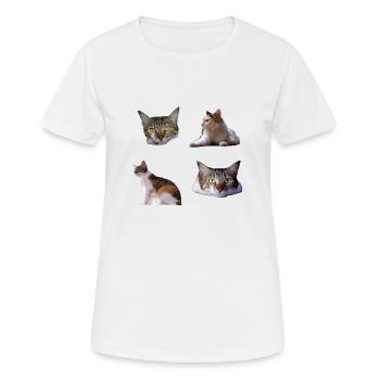 Kitties cats Cool and cute sticker pack - Women's Breathable T-Shirt - white - Front - AI Model Female 172 dark (172cm)