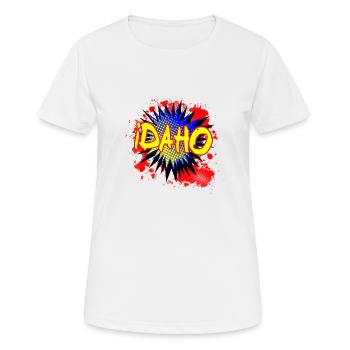 Exclamation comique de l’Idaho - T-shirt respirant Femme - blanc - Devant - AI Model Female 172 dark (172cm)