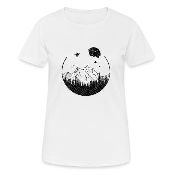 Geometrische Form Baumberge - Frauen T-Shirt atmungsaktiv - Weiß - Vorne - AI Model Female 172 dark (172cm)