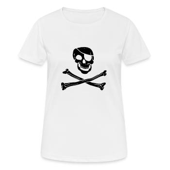 pirate tête de mort - T-shirt respirant Femme - blanc - Devant - AI Model Female 172 dark (172cm)