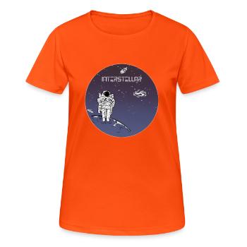 Interstellaire astronaute en orbite - T-shirt respirant Femme - orange néon - Devant - AI Model Female 172 dark (172cm)