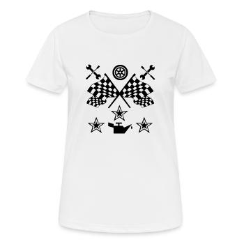 Auto - Frauen T-Shirt atmungsaktiv - Weiß - Vorne - AI Model Female 172 dark (172cm)