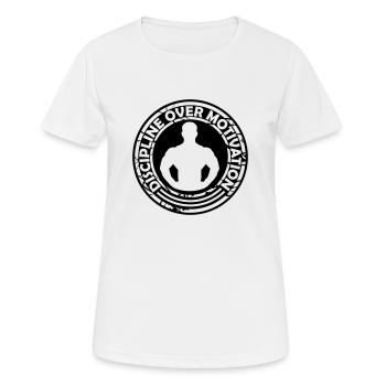 Citation de discipline sur la motivation - T-shirt respirant Femme - blanc - Devant - AI Model Female 172 dark (172cm)