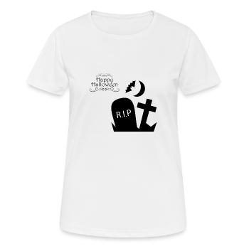 tombe RIP pierre tombale d'halloween - T-shirt respirant Femme - blanc - Devant - AI Model Female 172 dark (172cm)