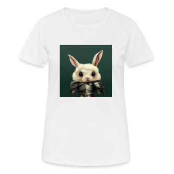 Cute little rabbit in knight - Frauen T-Shirt atmungsaktiv - Weiß - Vorne - AI Model Female 172 dark (172cm)