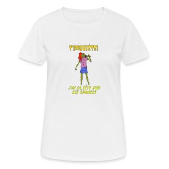 T'inquiète, j'ai la tête sur les épaules ! - T-shirt respirant Femme - blanc - Devant - AI Model Female 172 dark (172cm)