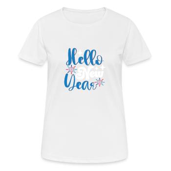 Hello New Year - Frauen T-Shirt atmungsaktiv - Weiß - Vorne - AI Model Female 172 dark (172cm)