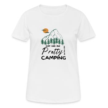 Appelez-moi simplement Pretty et emmenez-moi Camping - T-shirt respirant Femme - blanc - Devant - AI Model Female 172 dark (172cm)