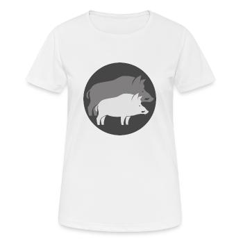 Jagdjagd Jagdjäger Wildschweine cooles Geschenk - Frauen T-Shirt atmungsaktiv - Weiß - Vorne - AI Model Female 172 dark (172cm)