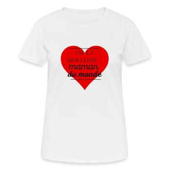 MEILLEURE MAMAN - T-shirt respirant Femme - blanc - Devant - AI Model Female 172 dark (172cm)