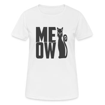 Miaou Chat - T-shirt respirant Femme - blanc - Devant - AI Model Female 172 dark (172cm)