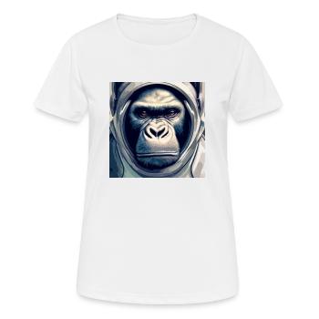 Singe astronaute, avec combinaison spatiale - T-shirt respirant Femme - blanc - Devant - AI Model Female 172 dark (172cm)
