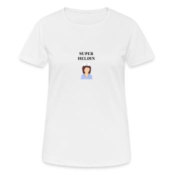 Krankenschwester Superheldin Geschenkidee Heldin - Frauen T-Shirt atmungsaktiv - Weiß - Vorne - AI Model Female 172 dark (172cm)