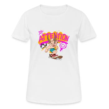 Skate animalier - T-shirt respirant Femme - blanc - Devant - AI Model Female 172 dark (172cm)