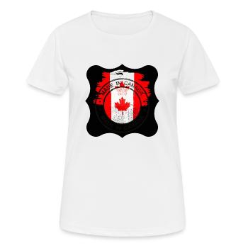 Kanada, Ahornblatt. - Frauen T-Shirt atmungsaktiv - Weiß - Vorne - AI Model Female 172 dark (172cm)