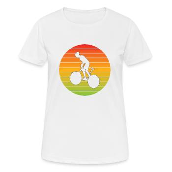 Fahrrad Mountainbike Radeln Fahrradtour Radfahren - Frauen T-Shirt atmungsaktiv - Weiß - Vorne - AI Model Female 172 dark (172cm)