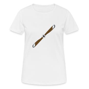 Flugzeugpropeller - Frauen T-Shirt atmungsaktiv - Weiß - Vorne - AI Model Female 172 dark (172cm)