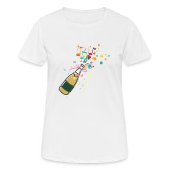 Bouteille ,musical éclat festif - T-shirt respirant Femme - blanc - Devant - AI Model Female 172 dark (172cm)