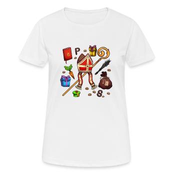 Éléments de Saint-Nicolas - T-shirt respirant Femme - blanc - Devant - AI Model Female 172 dark (172cm)