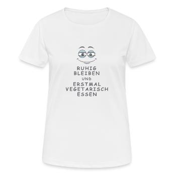 Vegetarisch essen - Frauen T-Shirt atmungsaktiv - Weiß - Vorne - AI Model Female 172 dark (172cm)