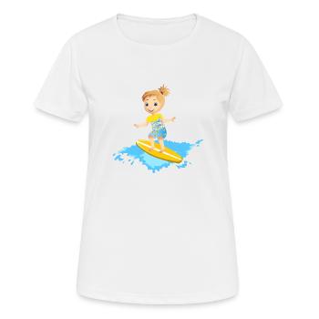 Surferin mit Korsett - Frauen T-Shirt atmungsaktiv - Weiß - Vorne - AI Model Female 172 dark (172cm)