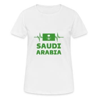 Arabie saoudite Football 2022 Arabie saoudite Heartbeat - T-shirt respirant Femme - blanc - Devant - AI Model Female 172 dark (172cm)