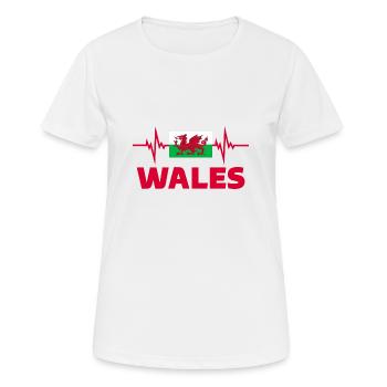 Wales Football 2022 Wales Heartbeat Wales Flag - Women's Breathable T-Shirt - white - Front - AI Model Female 172 dark (172cm)