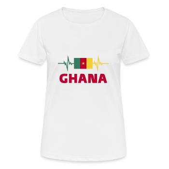 Ghana Football 2022 Ghana Heartbeat Ghana Flag - T-shirt respirant Femme - blanc - Devant - AI Model Female 172 dark (172cm)