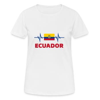 Équateur de football 2022 Équateur Heartbeat Équateur Fl - T-shirt respirant Femme - blanc - Devant - AI Model Female 172 dark (172cm)