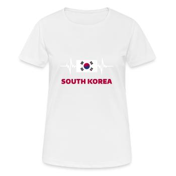 South Korea Football 2022 South Korea Heartbeat - Women's Breathable T-Shirt - white - Front - AI Model Female 172 dark (172cm)