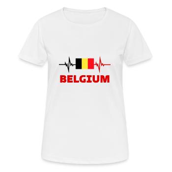 belgique Football 2022 belgique Heartbeat belgique - T-shirt respirant Femme - blanc - Devant - AI Model Female 172 dark (172cm)