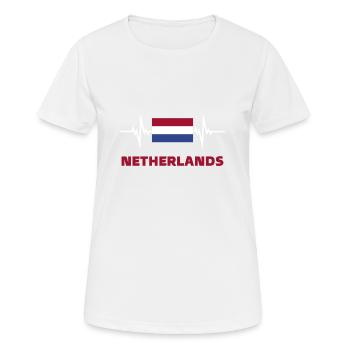 Netherlands Football 2022 Holland Heartbeat - Women's Breathable T-Shirt - white - Front - AI Model Female 172 dark (172cm)