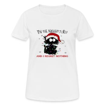Sur la liste coquine et je ne regrette rien - T-shirt respirant Femme - blanc - Devant - AI Model Female 172 dark (172cm)