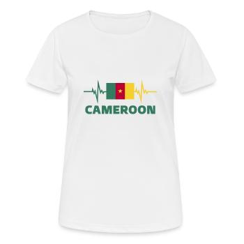 Cameroon Football 2022 heartbeat Cameroon - Women's Breathable T-Shirt - white - Front - AI Model Female 172 dark (172cm)