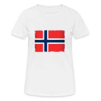 Drapeau grunge de la Norvège - T-shirt respirant Femme - blanc - Devant - AI Model Female 172 dark (172cm)