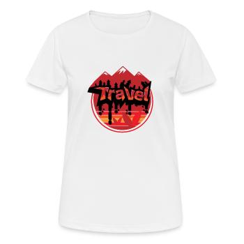 Art graphique de badge de voyage et de vacances - T-shirt respirant Femme - blanc - Devant - AI Model Female 172 dark (172cm)