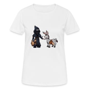 Serviteur Ruprecht avec âne - T-shirt respirant Femme - blanc - Devant - AI Model Female 172 dark (172cm)